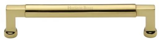 C0312 160-PB - Heritage Brass Cabinet Pull Bauhaus Design 160mm CTC - Polished Brass Finish