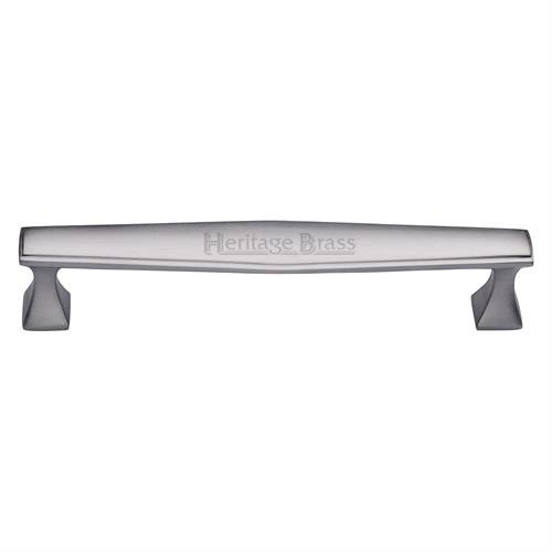 C0334 203-SC - HERITAGE BRASS CABINET PULL DECO DESIGN 203MM CTC