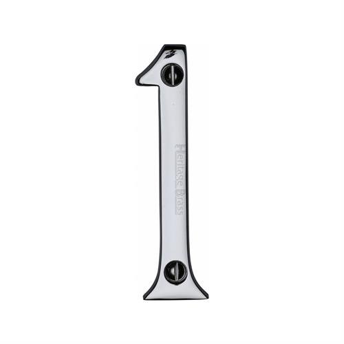 C1560 1-PC - HERITAGE BRASS NUMERAL 1 FACE FIX 76MM (3) POLISHED