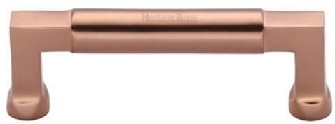 C0312 101-SRG - Heritage Brass Cabinet Pull Bauhaus Design 101MM CTC Satin Rose Gold Finish