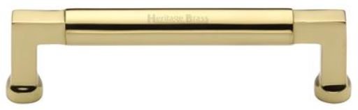 C0312 128-PB - Heritage Brass Cabinet Pull Bauhaus Design 128MM CTC Polished Brass Finish