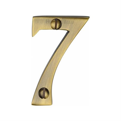 C1567 7-AT - HERITAGE BRASS NUMERAL 7 FACE FIX 51MM (2) ANTIQUE 