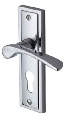 BOS1048-PC - Project Hardware Door Handle for Euro Profile Plate Boston Design Polished Chrome Finish