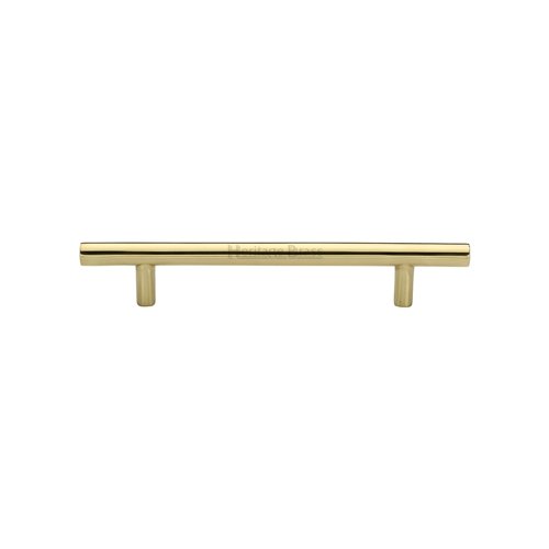 C0361 128-PB - HERITAGE BRASS CABINET PULL BAR DESIGN 128MM CTC 