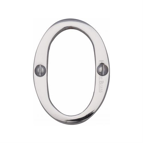 C1567 0-PB - HERITAGE BRASS NUMERAL 0 FACE FIX 51MM (2) POLISHED