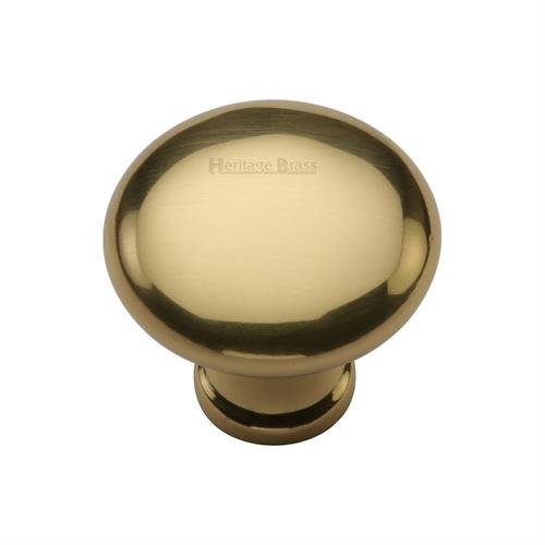 C113 32-PB - HERITAGE BRASS CABINET KNOB VICTORIAN ROUND DESIGN 