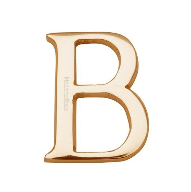 C1565-2-B-PB - Heritage Brass Alphabet B Pin Fix 51mm (2") Polished Brass Finish