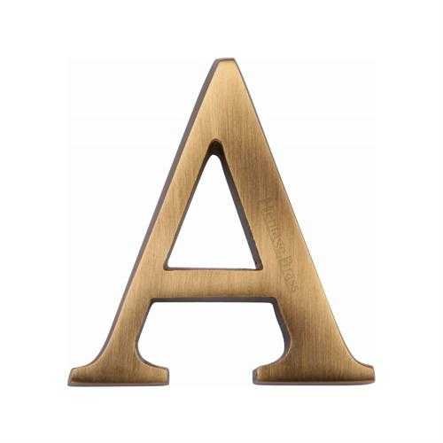 C1565 2 B-AT - HERITAGE BRASS ALPHABET B PIN FIX 51MM (2) ANTIQU