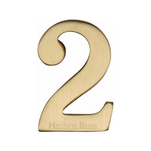 C1568 2-SB - HERITAGE BRASS NUMERAL 2 SELF ADHESIVE 51MM (2) SAT