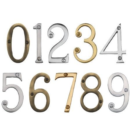 C1560 2-AT - HERITAGE BRASS NUMERAL 2 FACE FIX 76MM (3) ANTIQUE 