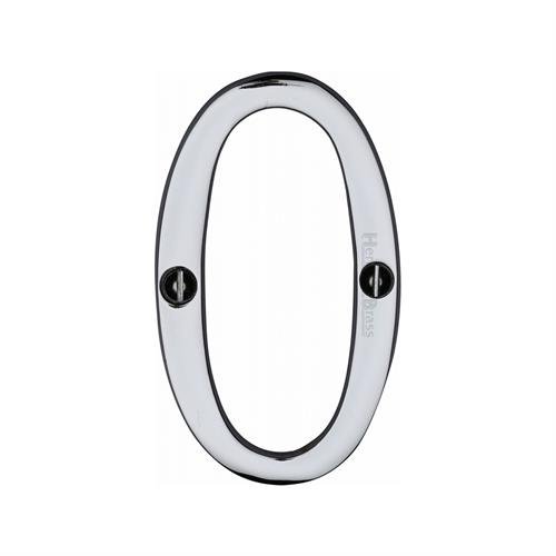 C1560 0-PC - HERITAGE BRASS NUMERAL 0 FACE FIX 76MM (3 ) POLISHE