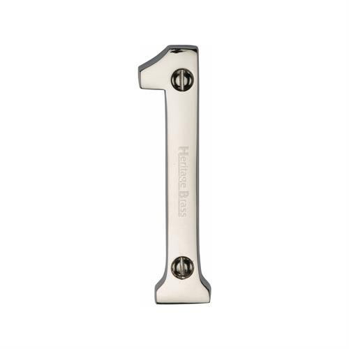 C1560 1-PNF - HERITAGE BRASS NUMERAL 1 FACE FIX 76MM (3) POLISHE