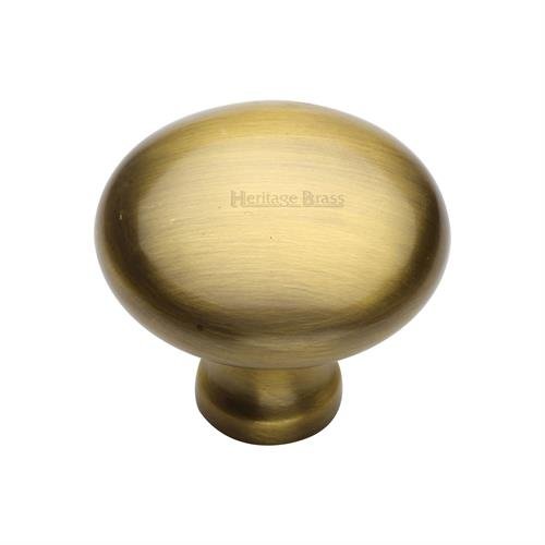C113 38-AT - HERITAGE BRASS CABINET KNOB VICTORIAN ROUND DESIGN 